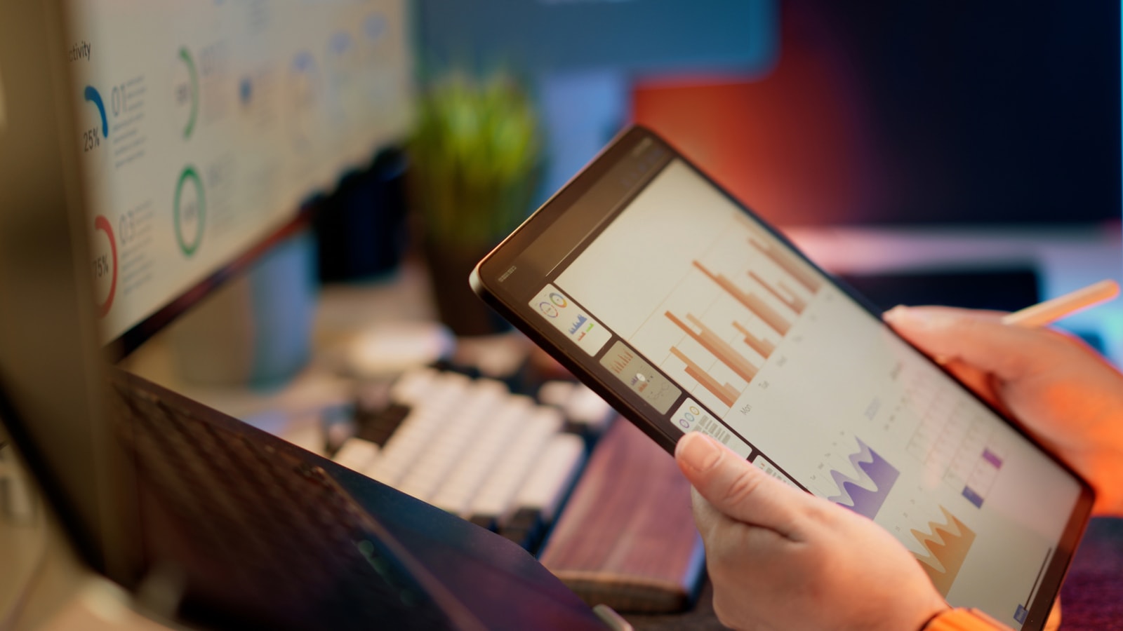 Performance data being reviewed on a tablet